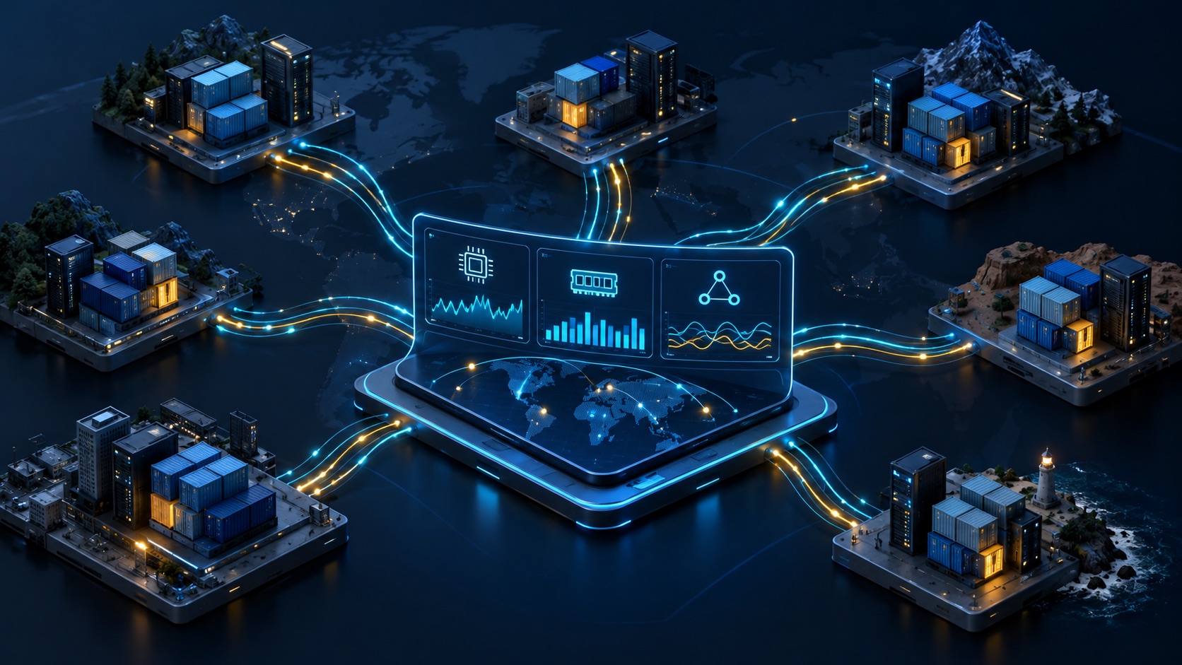 Separate container servers sending telemetry to one infrastructure overview