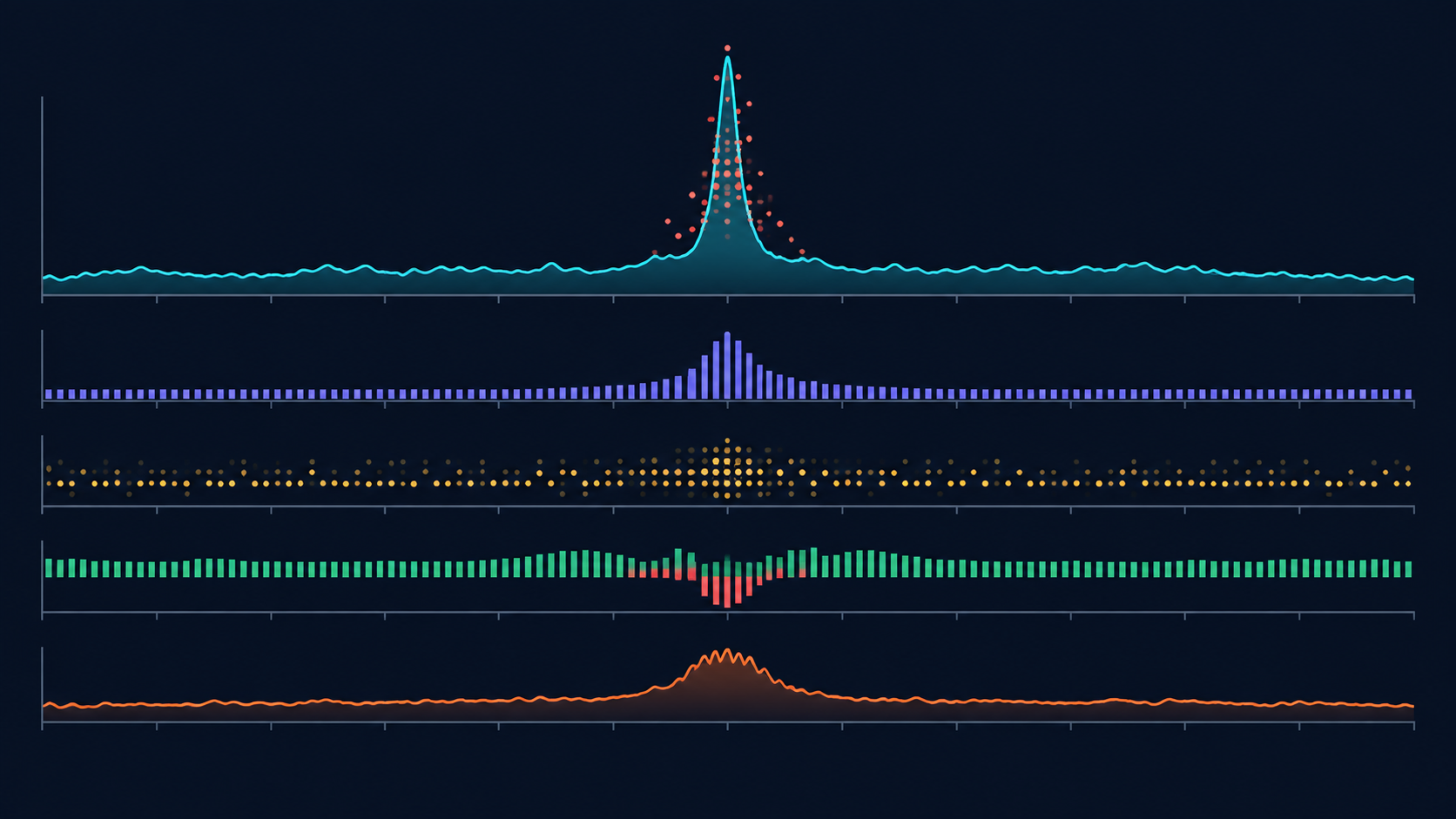 Conceptual traffic timeline with a short pressure interval and a continuing baseline